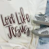 Allie Lynn's Boutique Graphic Tees<Love Like Jesus Glitter Graphic Tee