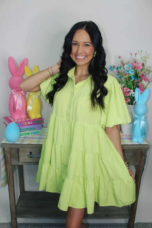 Allie Lynn's Boutique Solid Dresses<Loving Lime Mini Dress