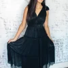 Allie Lynn's Boutique Maxi/Midi Dresses<Lurex Three Tier Midi Dress