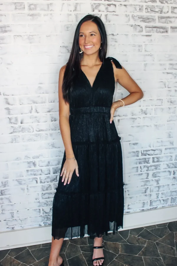 Allie Lynn's Boutique Maxi/Midi Dresses<Lurex Three Tier Midi Dress