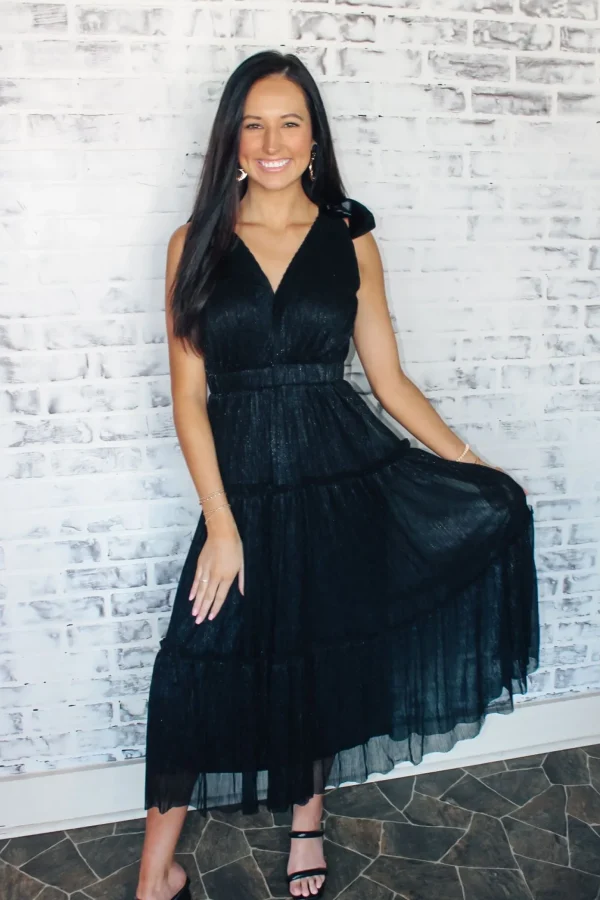 Allie Lynn's Boutique Maxi/Midi Dresses<Lurex Three Tier Midi Dress