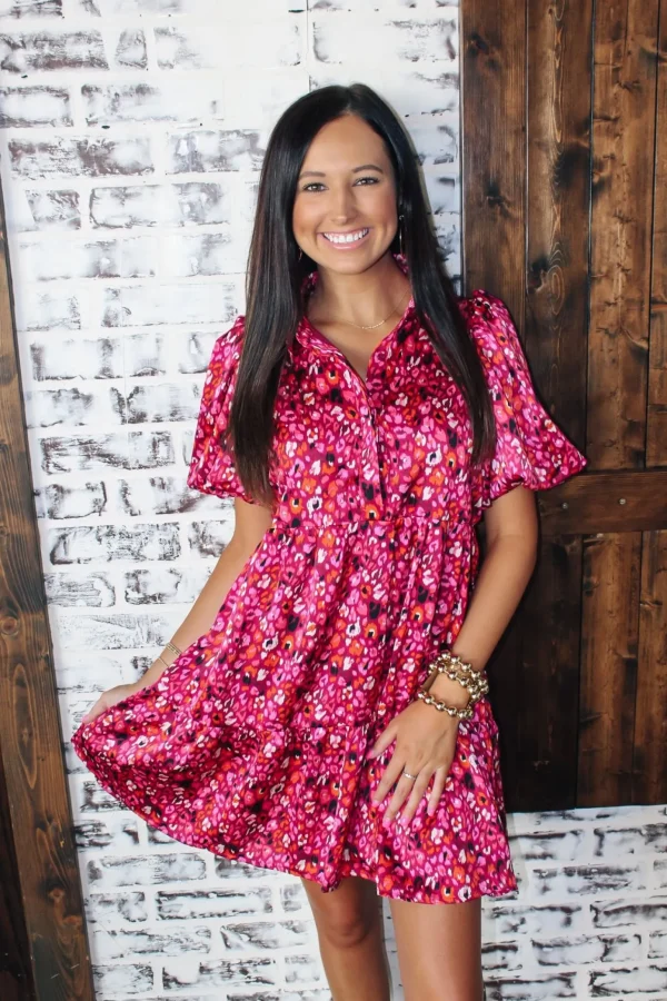 Allie Lynn's Boutique Printed Dresses<Magenta August Dress