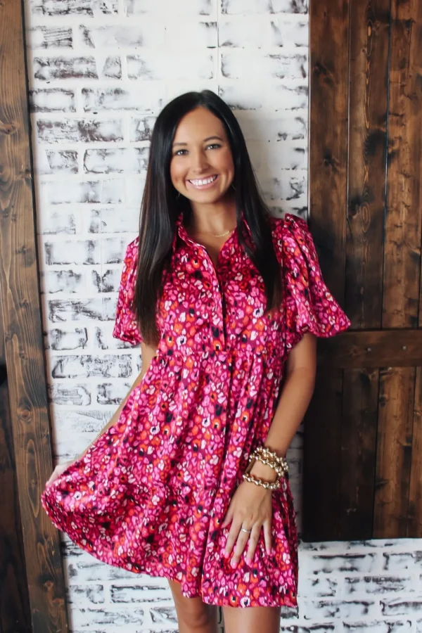 Allie Lynn's Boutique Printed Dresses<Magenta August Dress