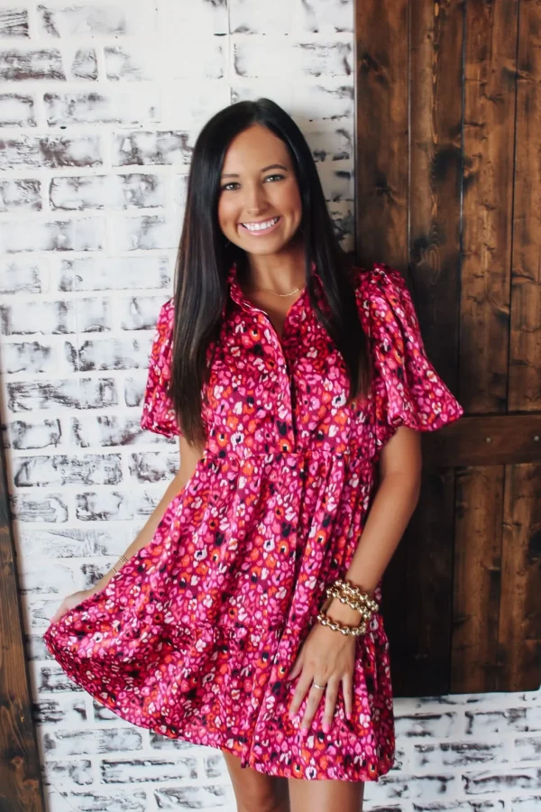 Allie Lynn's Boutique Printed Dresses<Magenta August Dress