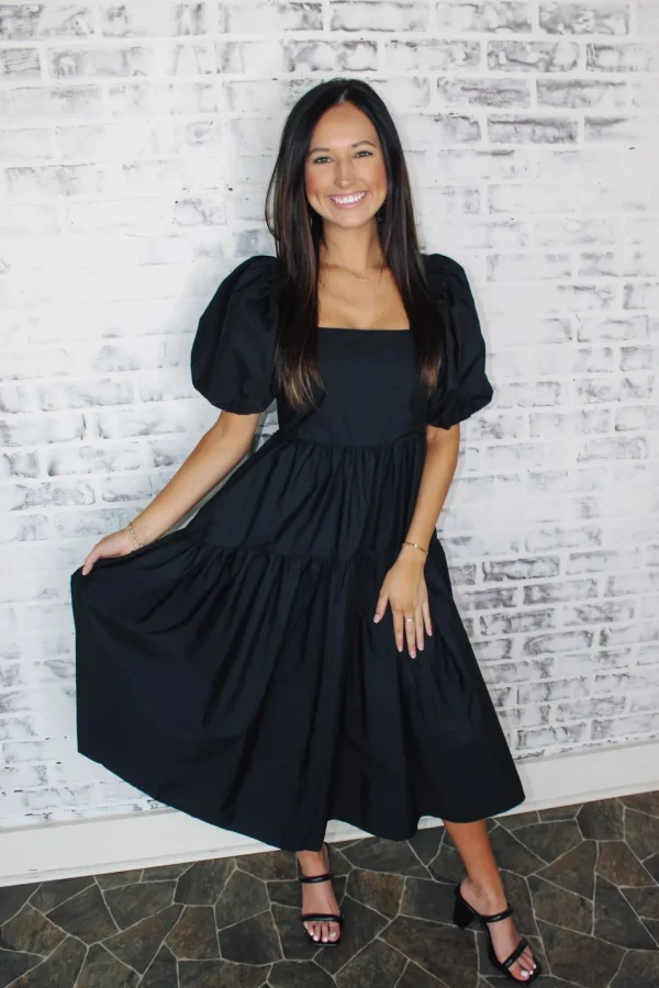 Allie Lynn's Boutique Solid Dresses<Marlee Maxi Dress "Black"