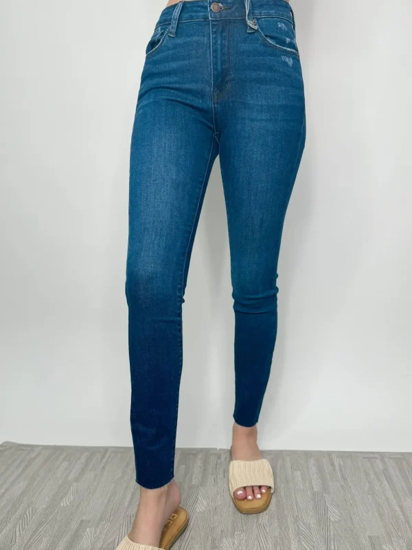 Allie Lynn's Boutique Pants<Mid Rise Scissor Cut Skinny "Dark Denim"