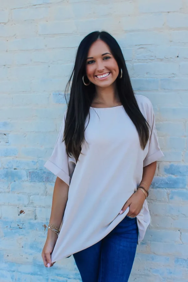 Allie Lynn's Boutique Solid Tops<Oatmeal Cream Top