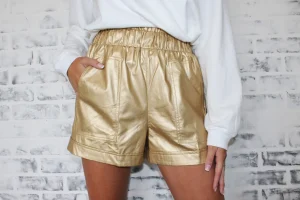 Allie Lynn's Boutique Shorts/Skirts<Out And About Shorts "Gold"