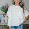 Allie Lynn's Boutique Spring Break Edit<Oversized Washed Crop Top "White"