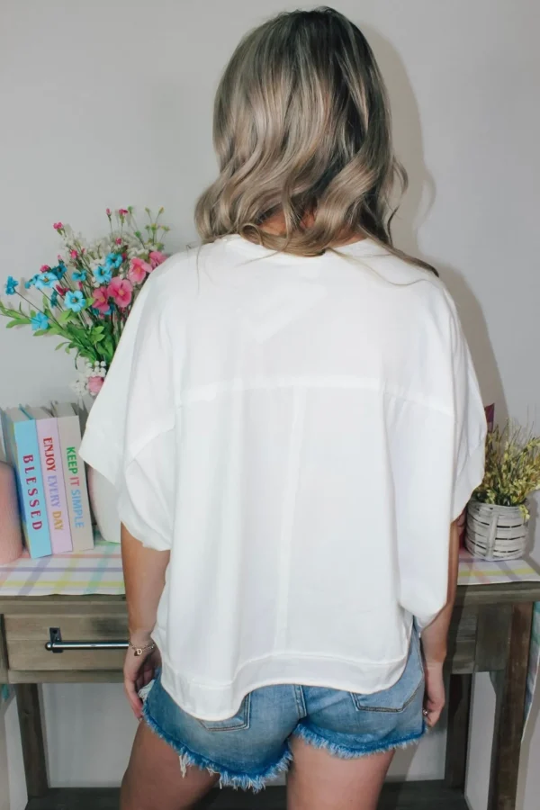 Allie Lynn's Boutique Spring Break Edit<Oversized Washed Crop Top "White"