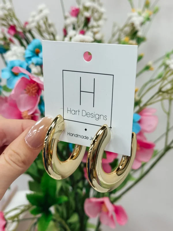 Allie Lynn's Boutique Hart Designs Jewelry<Perfect Gold Hoops