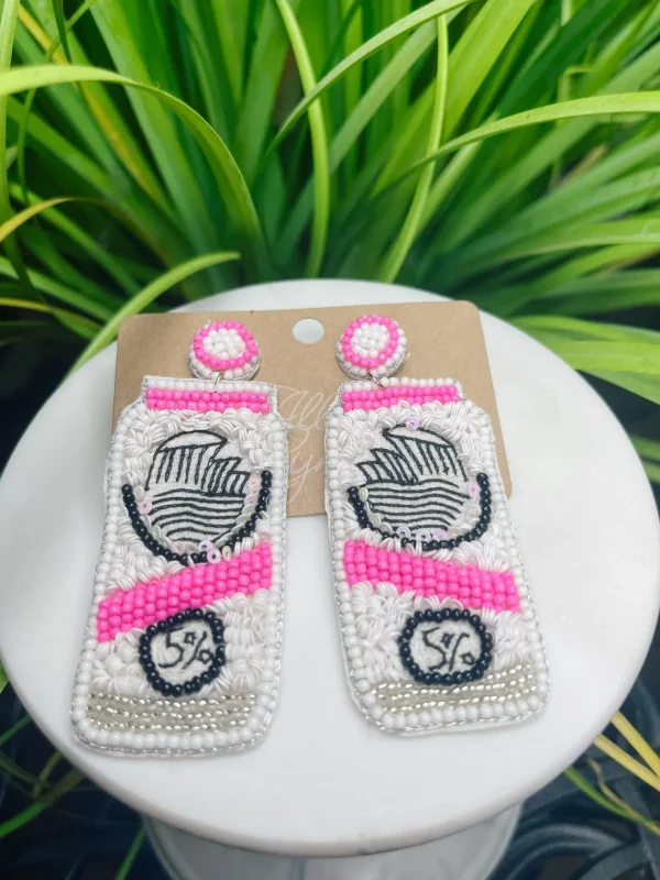 Allie Lynn's Boutique Jewelry<Pink White Claw Earrings