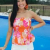 Allie Lynn's Boutique Spring Break Edit<Pink/Orange Floral Printed Top