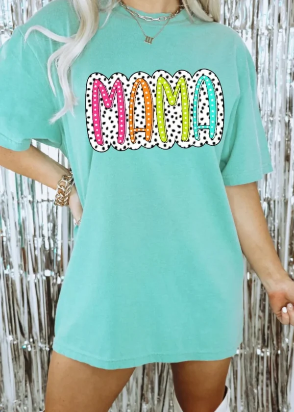 Allie Lynn's Boutique Graphic Tees<Preppy Colorful Mama Tee