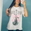 Allie Lynn's Boutique Graphic Tees<Puff Ribbon Rock N Roll Graphic Tee