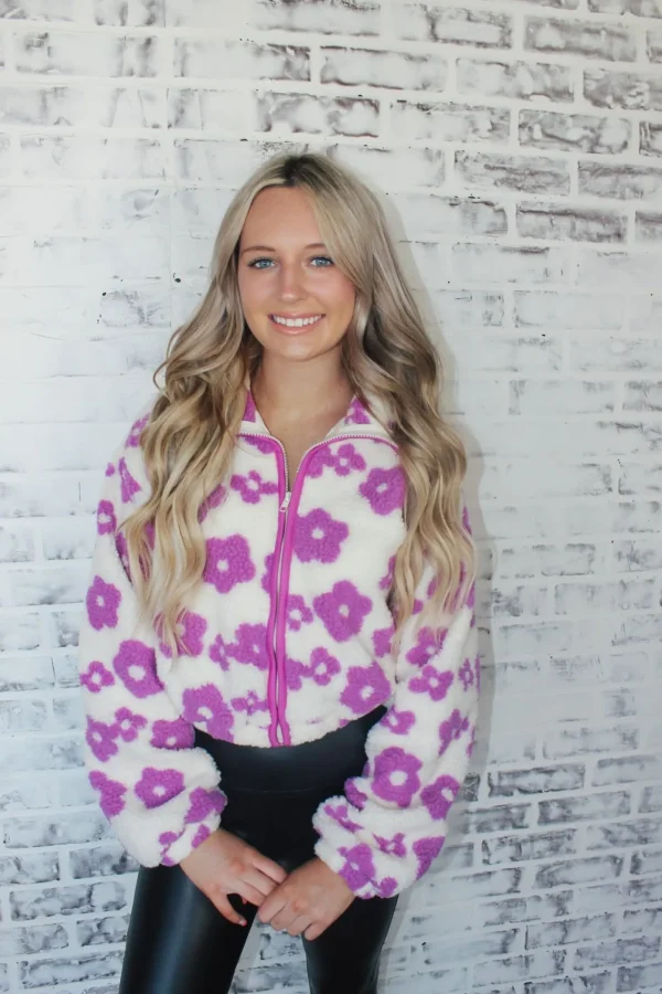 Allie Lynn's Boutique Sweaters/Jackets<Purple Flower Jacket