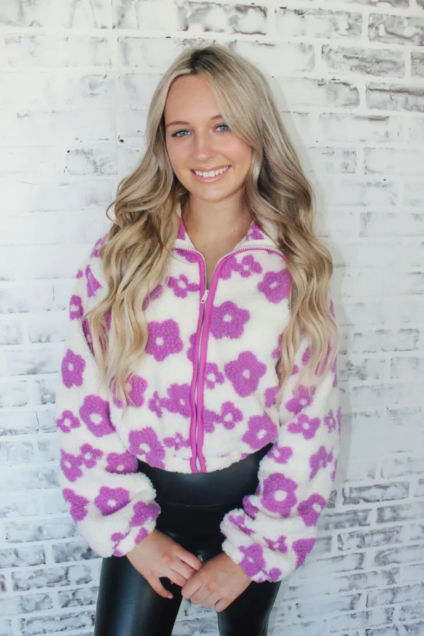 Allie Lynn's Boutique Sweaters/Jackets<Purple Flower Jacket