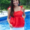 Allie Lynn's Boutique Solid Tops<Red Hot Top