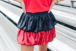 Allie Lynn's Boutique Shorts/Skirts<Red U0026 Black Sequin Skirt