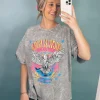 Allie Lynn's Boutique Graphic Tees<Rock N Roll World Tour Vintage Graphic Tee "Grey Denim"