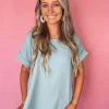 Allie Lynn's Boutique Solid Tops<Simple Top "Aloe"