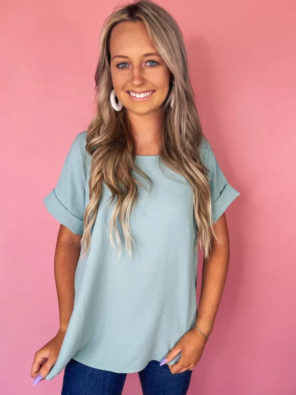 Allie Lynn's Boutique Solid Tops<Simple Top "Aloe"