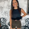 Allie Lynn's Boutique Solid Tops<Sleeveless Feather Top "Black"