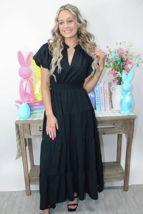 Allie Lynn's Boutique Solid Dresses<Spring Fever Dress "Black"