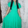 Allie Lynn's Boutique Solid Dresses<Spring Fever Dress "Green"