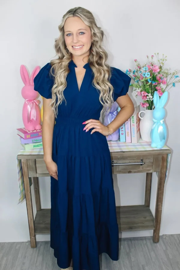 Allie Lynn's Boutique Maxi/Midi Dresses<Spring Fever Dress "Navy"