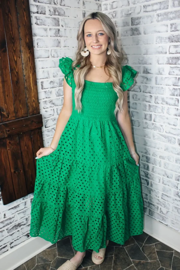 Allie Lynn's Boutique Maxi/Midi Dresses<Spring Fling Midi Dress "Green"