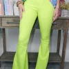 Allie Lynn's Boutique Pants<Stretch Bell Bottoms "Neon Yellow"