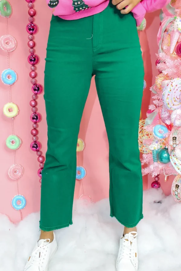 Allie Lynn's Boutique Pants<Stretchy Wide Leg Pants "Forest"