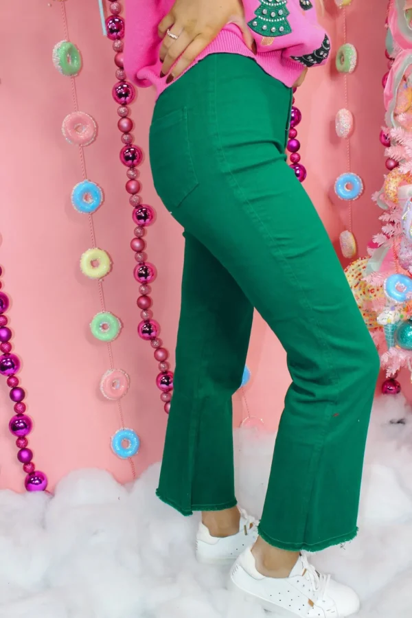 Allie Lynn's Boutique Pants<Stretchy Wide Leg Pants "Forest"