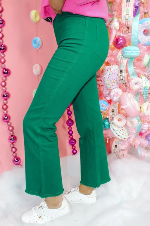 Allie Lynn's Boutique Pants<Stretchy Wide Leg Pants "Forest"