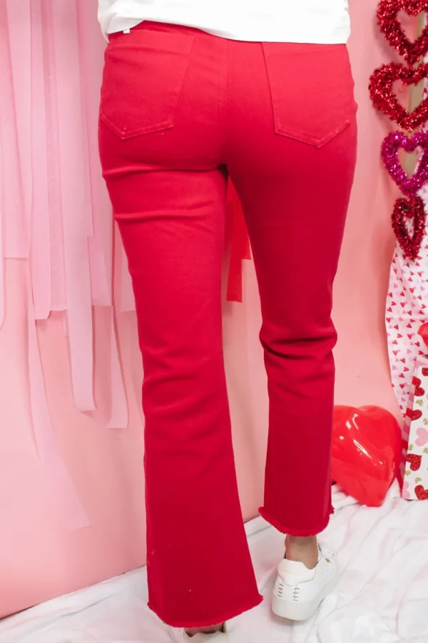 Allie Lynn's Boutique Pants<Stretchy Wide Leg Pants "Red"