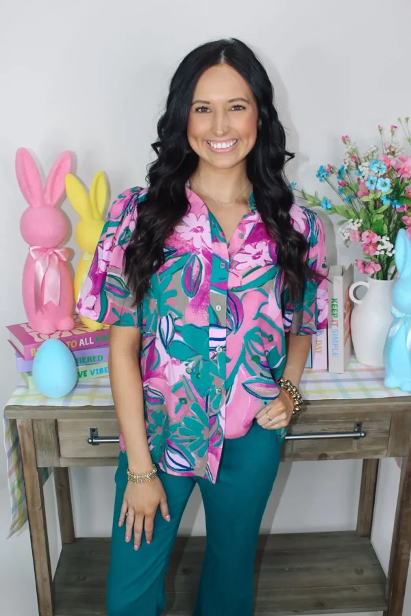 Allie Lynn's Boutique Printed Tops<Summer On My Mind Top