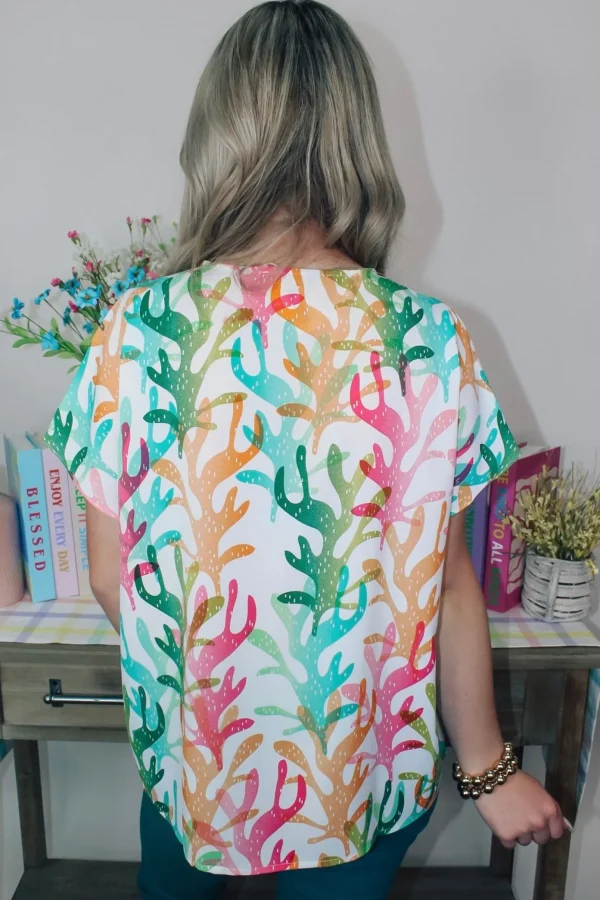 Allie Lynn's Boutique Printed Tops<Surfing Seafoam Top