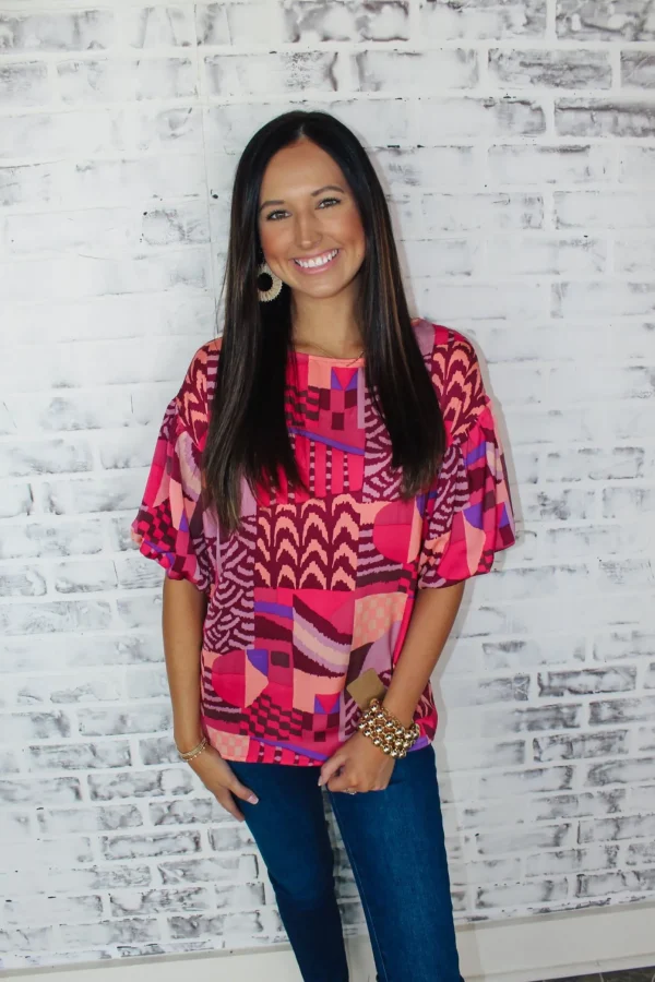 Allie Lynn's Boutique Printed Tops<Talk About Fall Top