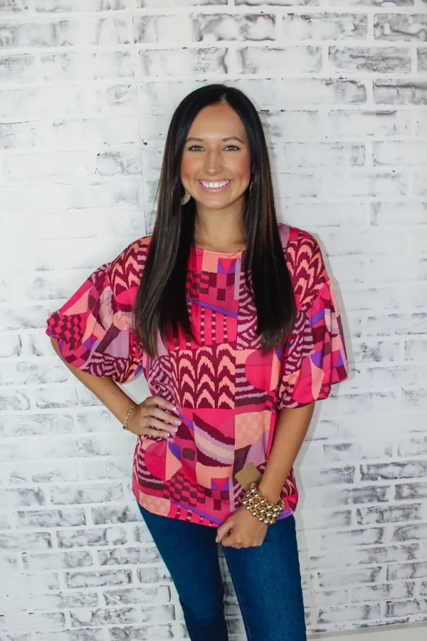 Allie Lynn's Boutique Printed Tops<Talk About Fall Top