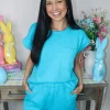 Allie Lynn's Boutique Rompers/Sets<Textured Aqua Set