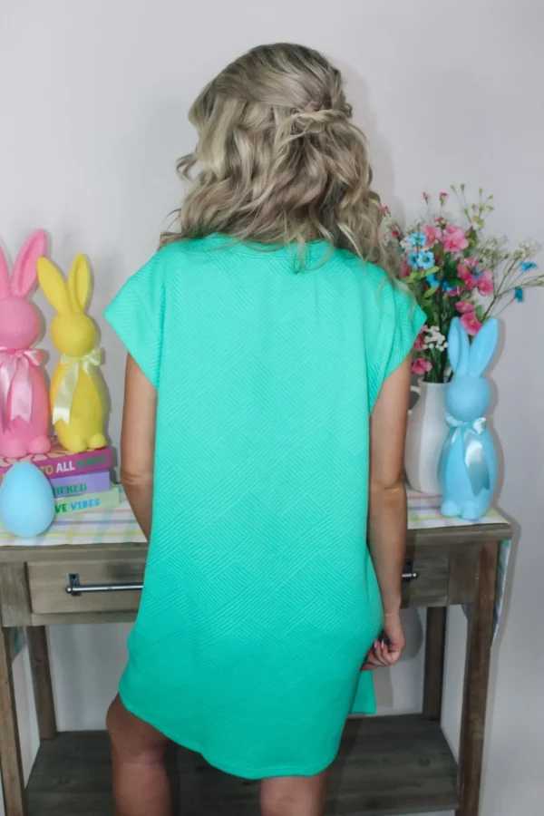 Allie Lynn's Boutique Solid Dresses<Textured Mini Dress "Mint"