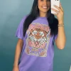 Allie Lynn's Boutique Graphic Tees<The Heavens Are Roaring Graphic Tee "Violet"