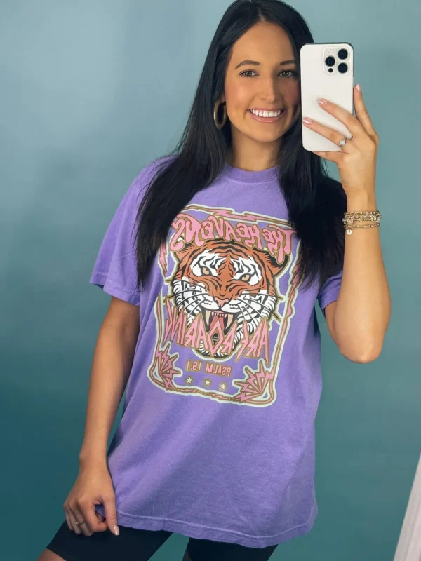 Allie Lynn's Boutique Graphic Tees<The Heavens Are Roaring Graphic Tee "Violet"