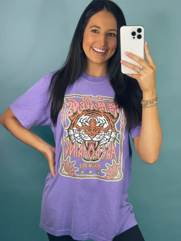 Allie Lynn's Boutique Graphic Tees<The Heavens Are Roaring Graphic Tee "Violet"