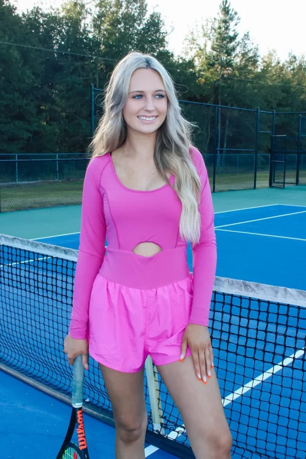 Allie Lynn's Boutique Activewear<The One U0026 Only Active Romper "Fuchsia"