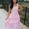 Allie Lynn's Boutique Spring Break Edit<Tiered Baby Pink Dress