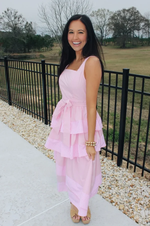 Allie Lynn's Boutique Maxi/Midi Dresses<Tiered Baby Pink Dress