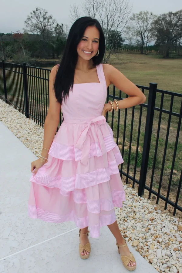 Allie Lynn's Boutique Maxi/Midi Dresses<Tiered Baby Pink Dress