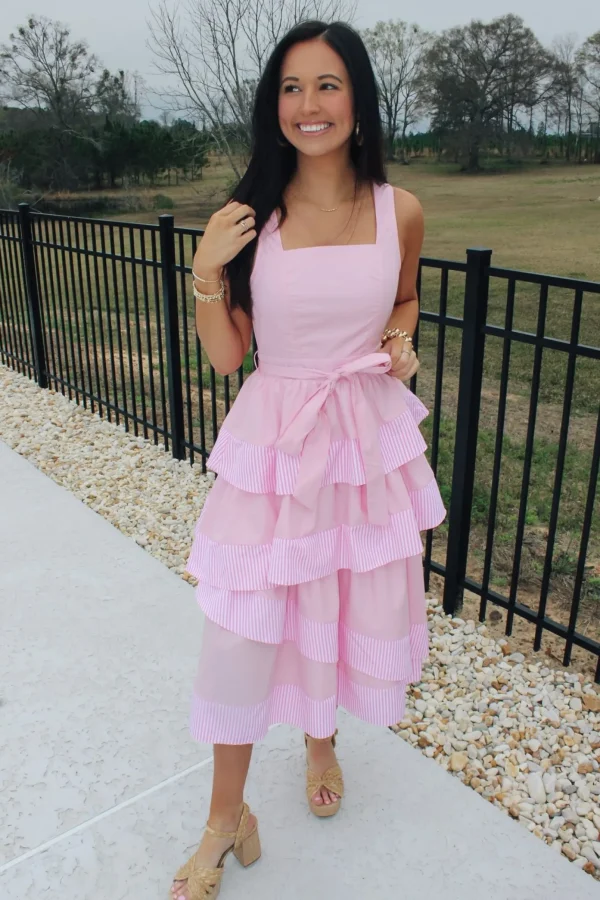 Allie Lynn's Boutique Maxi/Midi Dresses<Tiered Baby Pink Dress